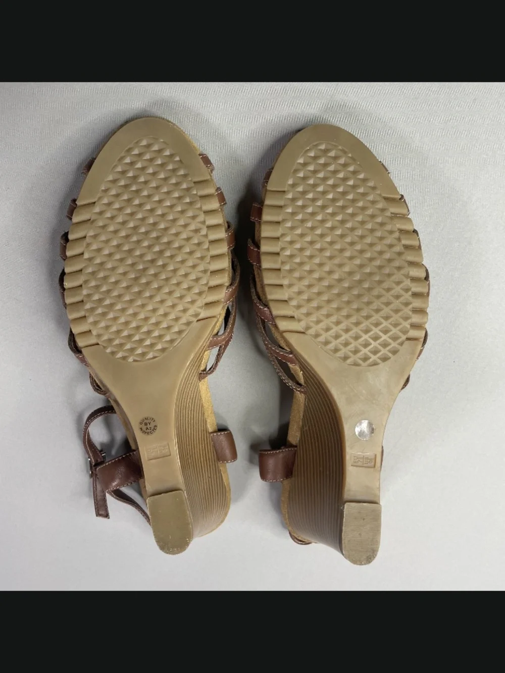 Aerosoles Shoes Womens 9.5 brown leather wedge heels boho indie summer casual